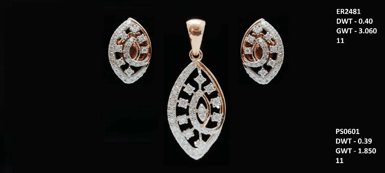 Diamond Pendant Set Sarafa Bazar India