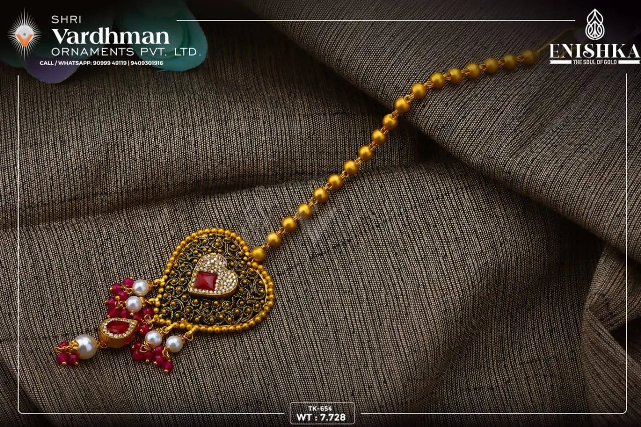 22kt Kundan Antique Maang Tikka Sarafa Bazar India