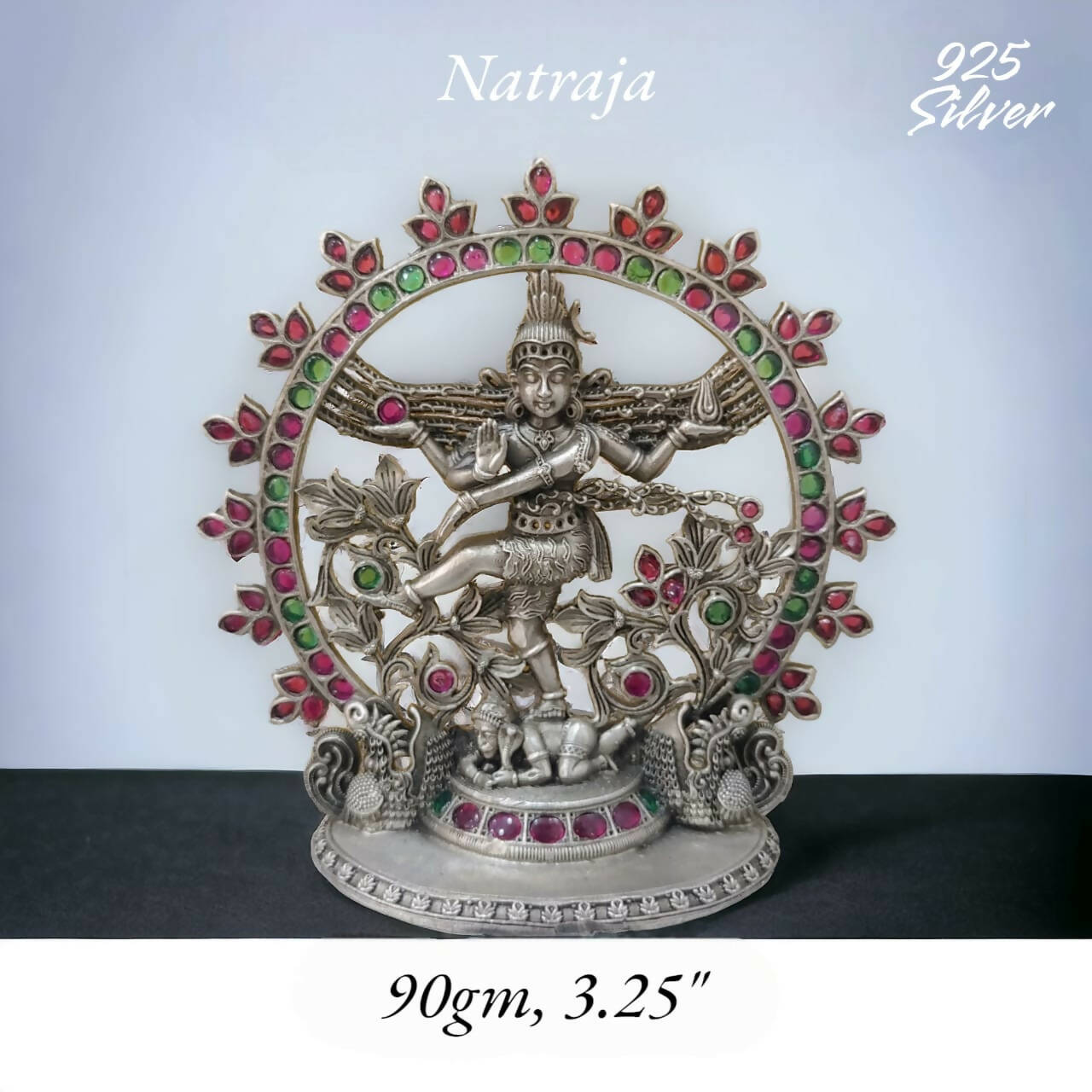 925 Silver Stone Natraj Idol Sarafa Bazar India