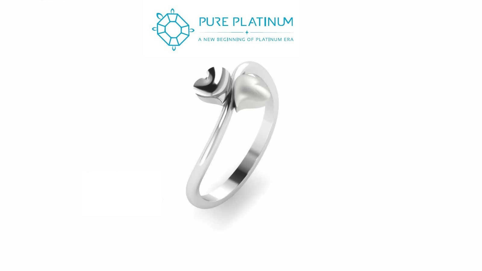 Heart Shape Platinum Ladies Ring