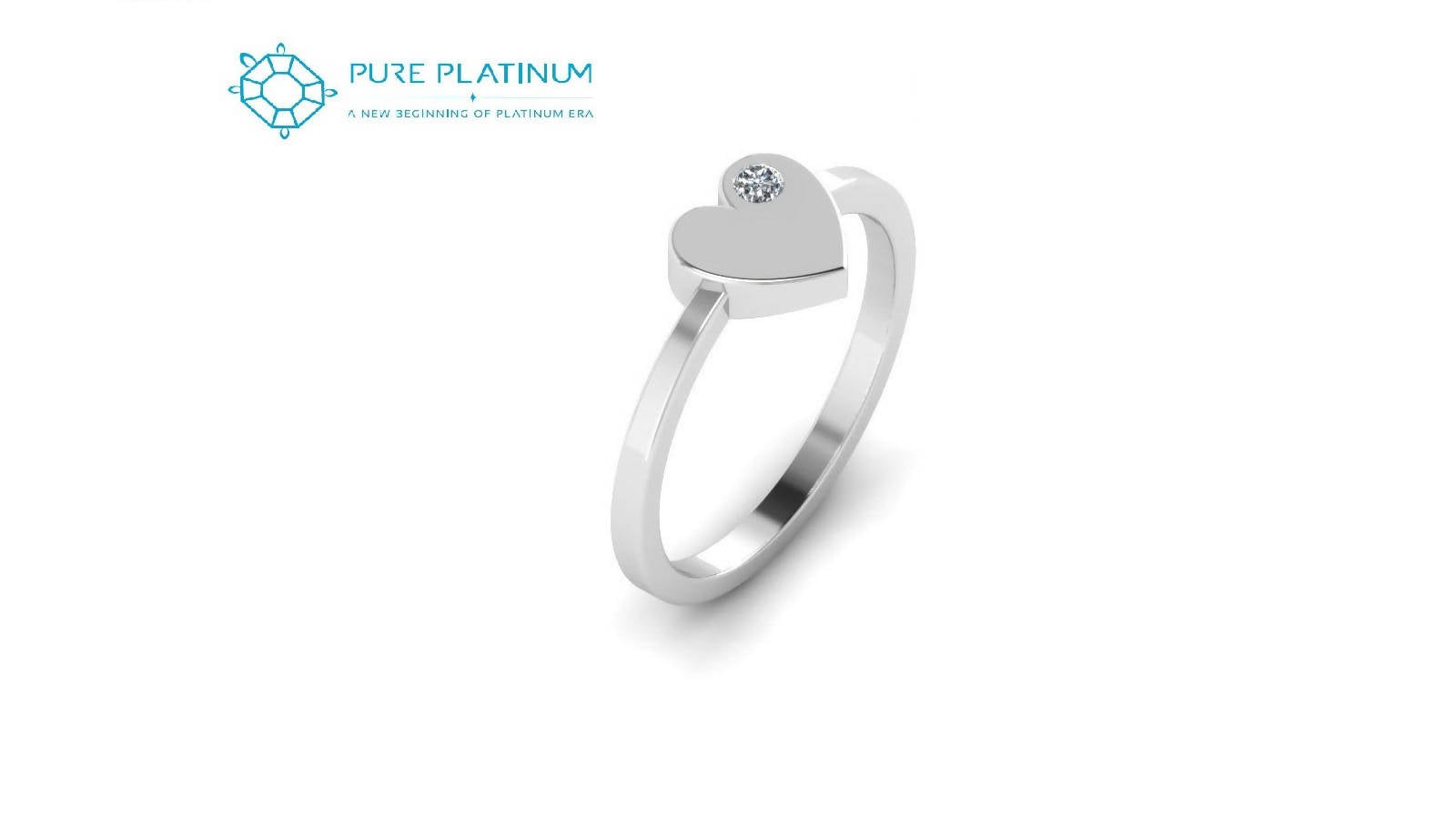 Heart Shape Diamond Platinum Ring
