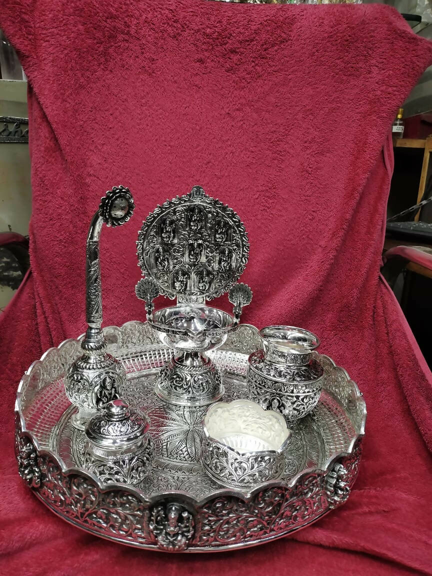 Silver Pooja Thali Sarafa Bazar India