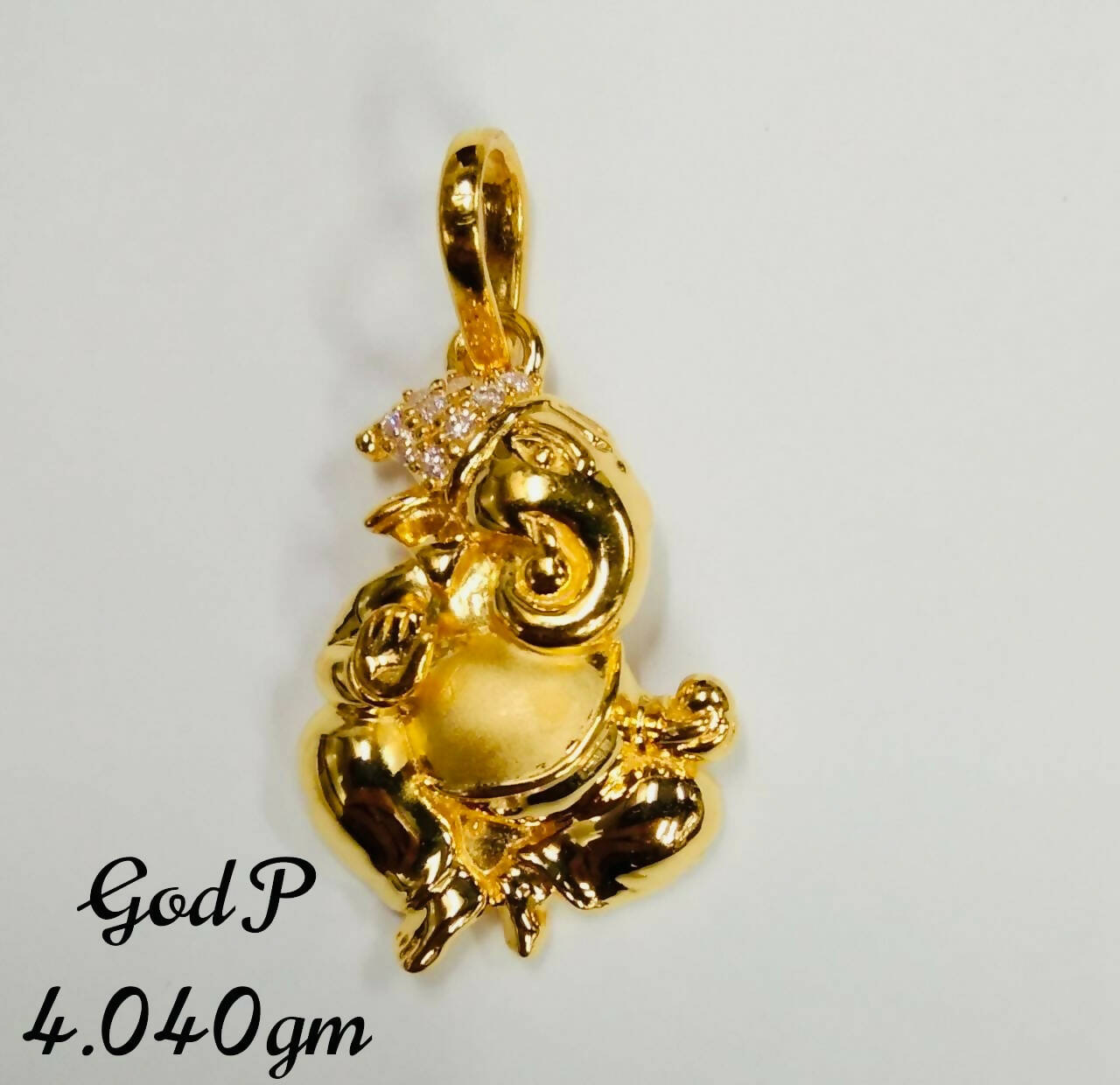 Ganesh Ji CZ God Pendant Sarafa Bazar India