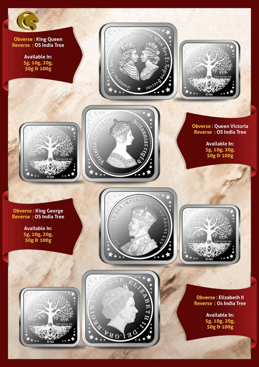 Square Shape Silver Coins Sarafa Bazar India