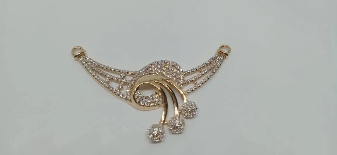 Rose Gold CZ Mangalsutra Pendant Sarafa Bazar