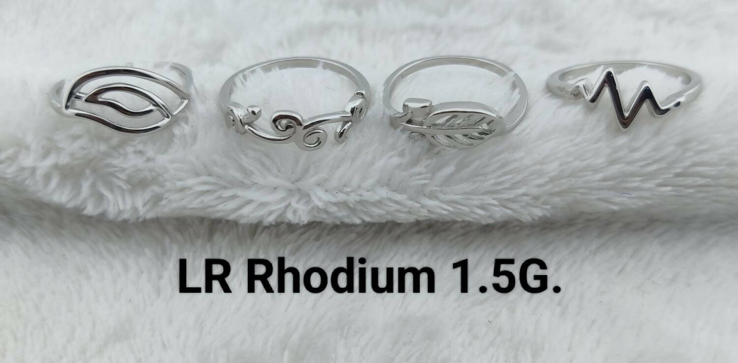 925 Silver Rhodium Ladies Rings Sarafa Bazar India
