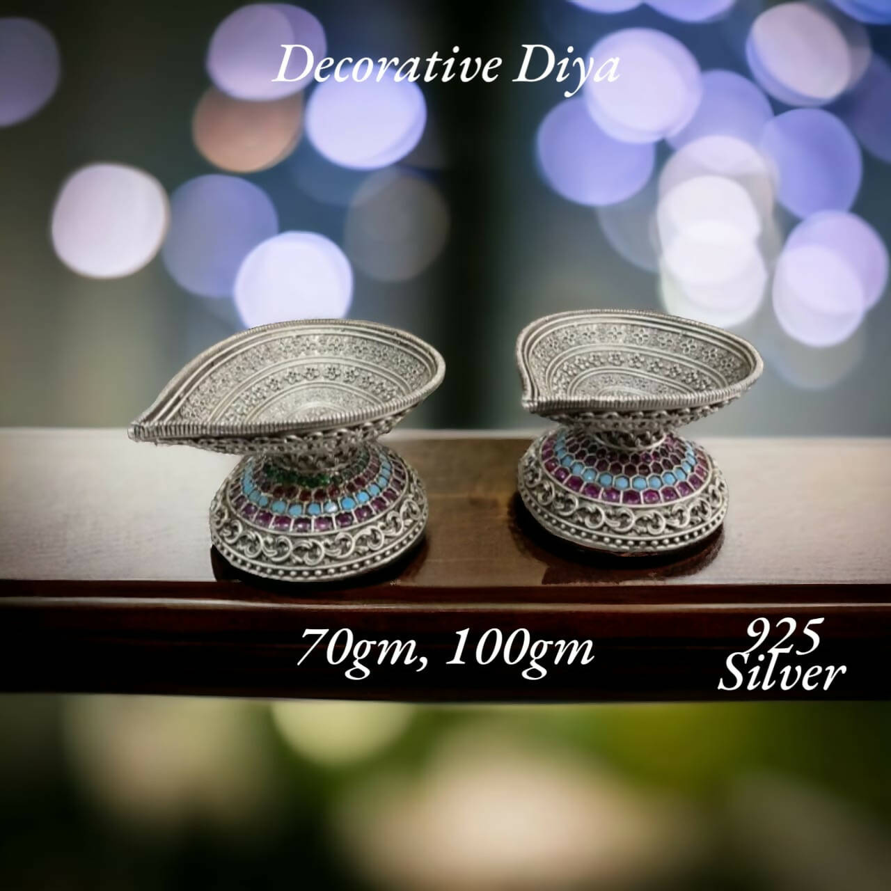 925 Silver Decorative Diya Sarafa Bazar India