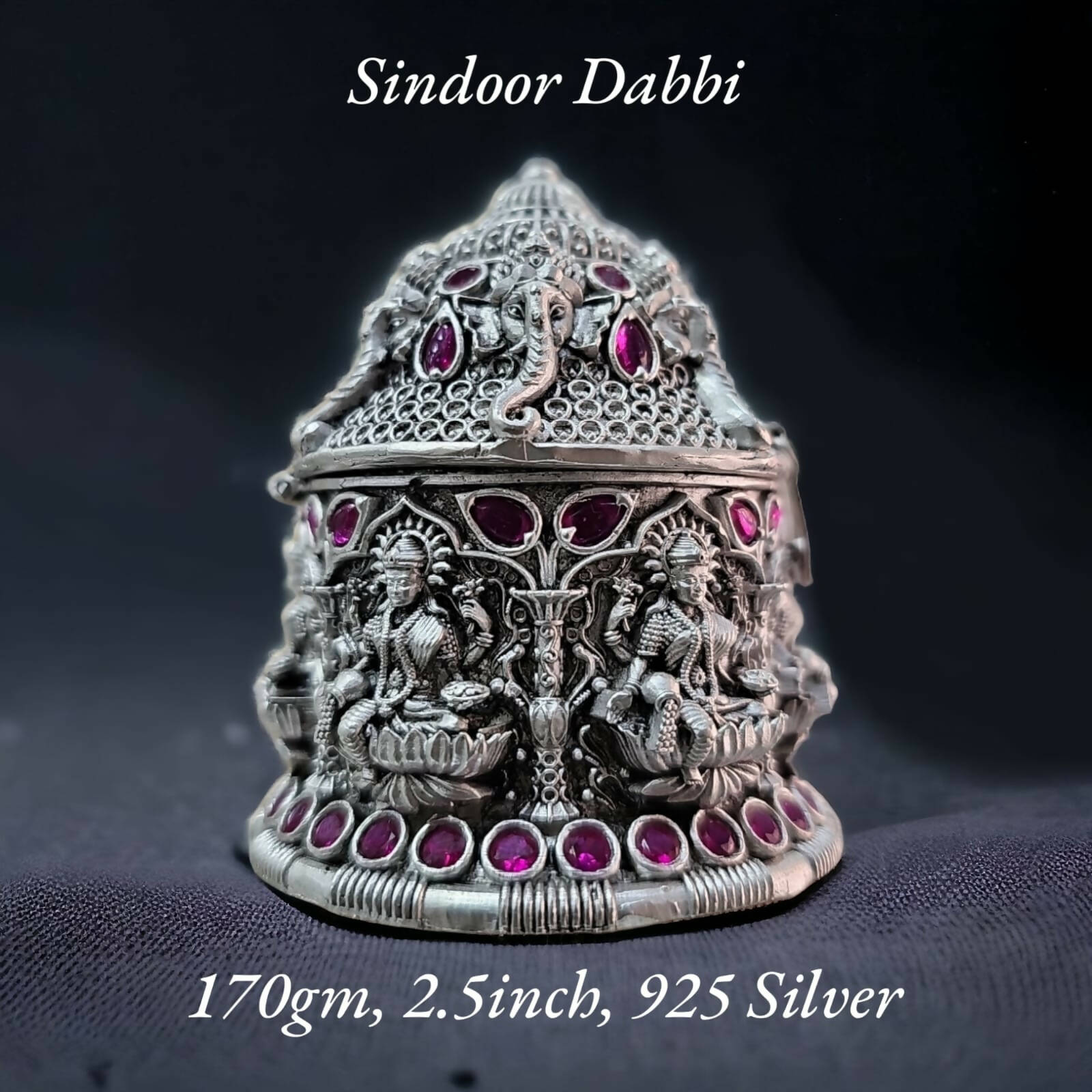 925 Silver Stone Sindoor Dibbi Sarafa Bazar India