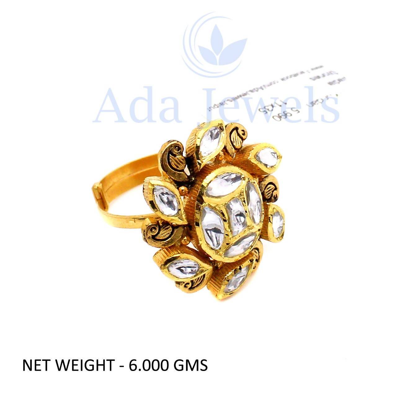 Light Weight Kundan Jadau Ring Sarafa Bazar