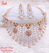 18KT CZ NECKLACE SET CHOKER COLLECTION Sarafa Bazar
