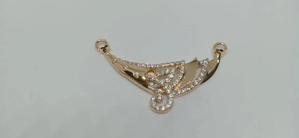 Rose Gold CZ Mangalsutra Pendant Sarafa Bazar