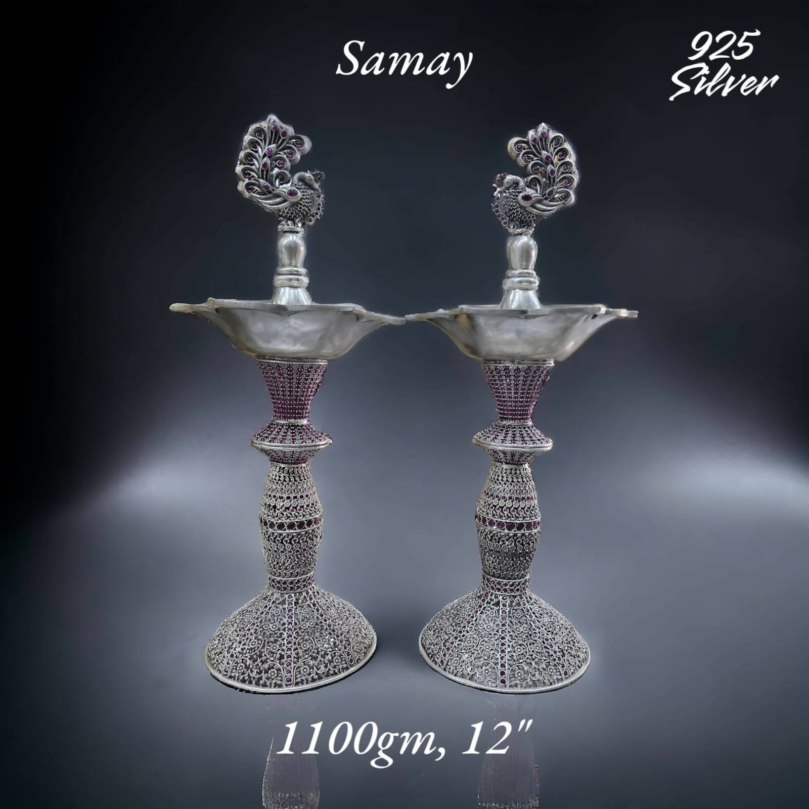 925 Silver Stone Diya Sarafa Bazar India