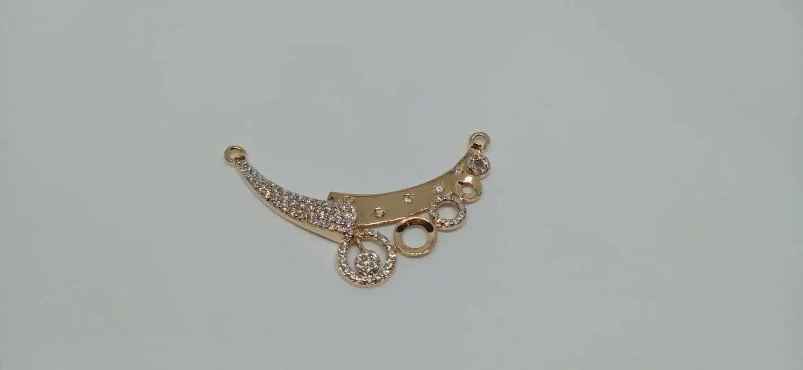 Rose Gold CZ Mangalsutra Pendant Sarafa Bazar