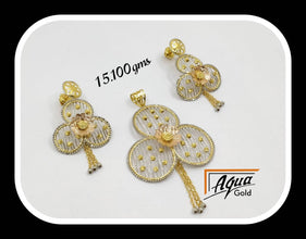 22kt Turkish Flora Pandent Sets Sarafa Bazar