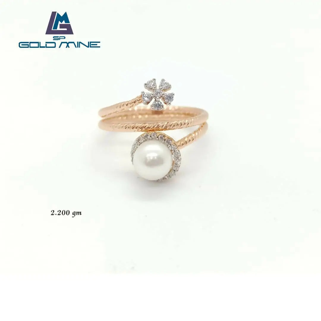 18 Kt Rose Gold Ladies Ring Sarafa Bazar India