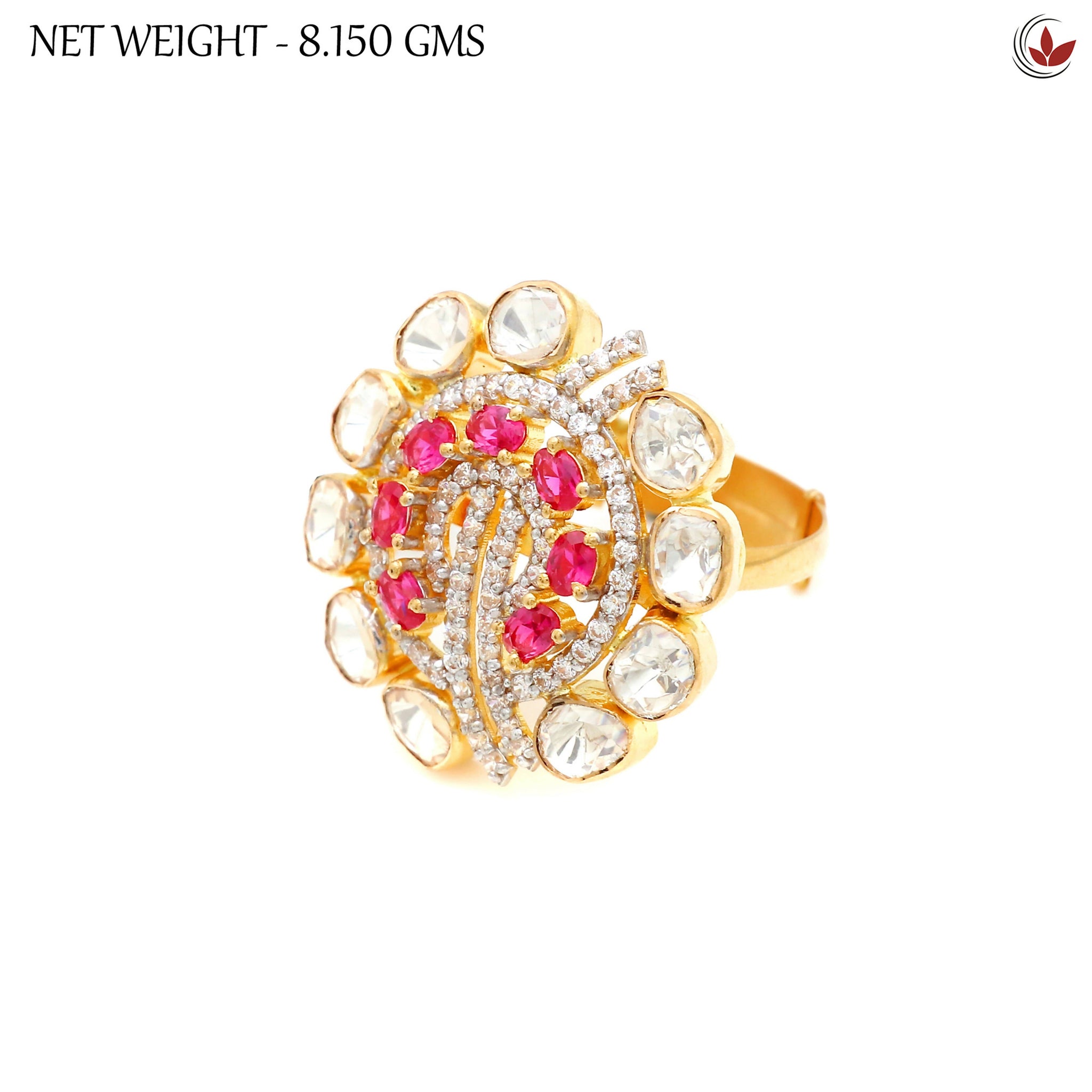 Diamond Polki Ladies Ring Sarafa Bazar India