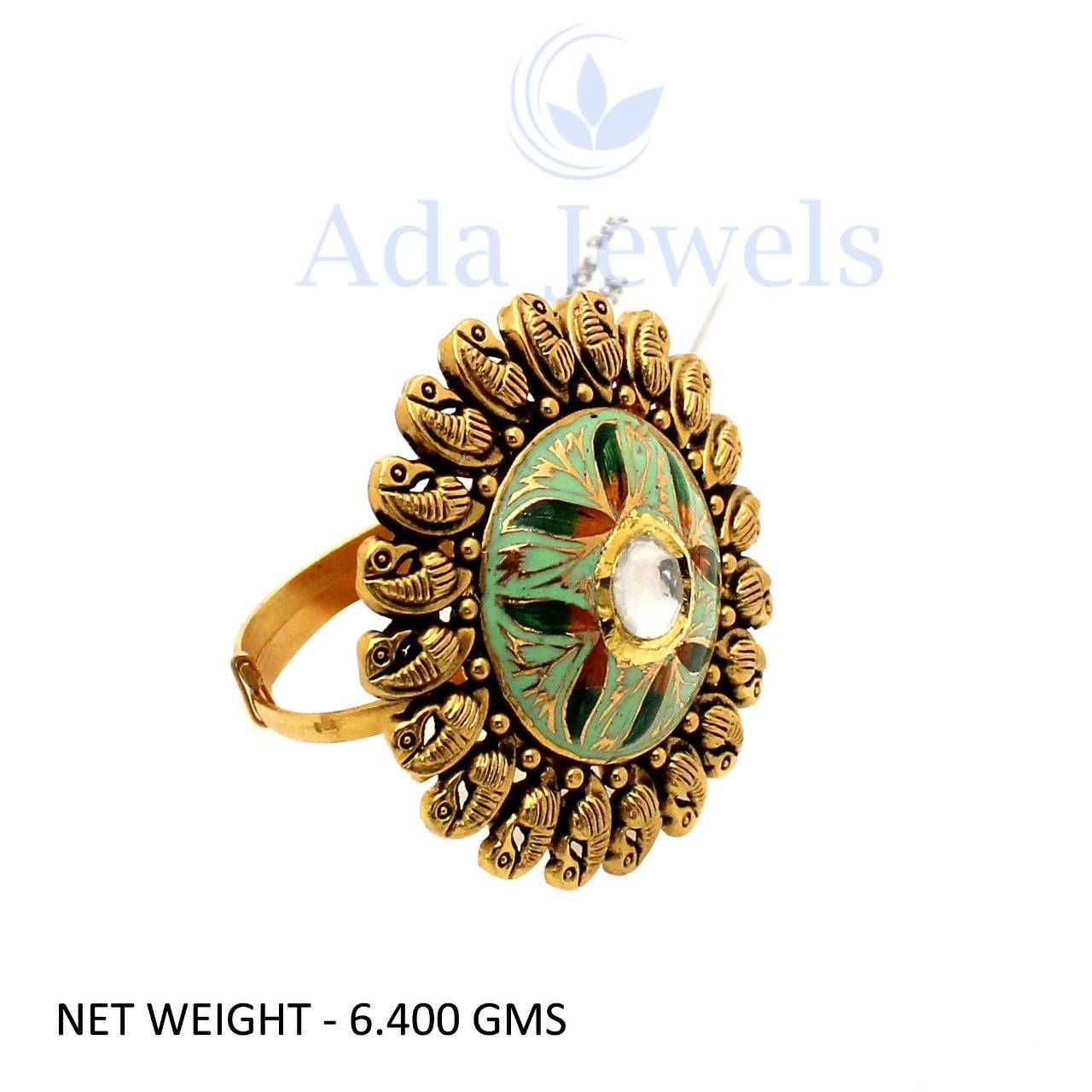 Light Weight Kundan Jadau Ring Sarafa Bazar