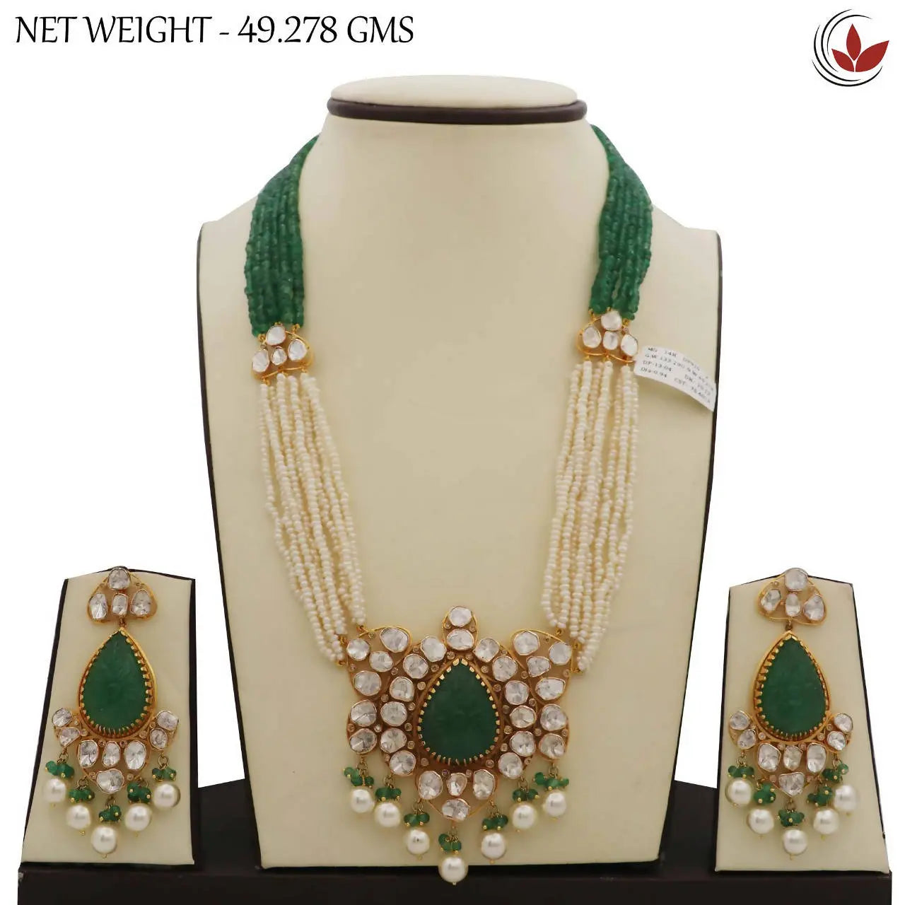 Diamond Polki Pendant Set Sarafa Bazar India