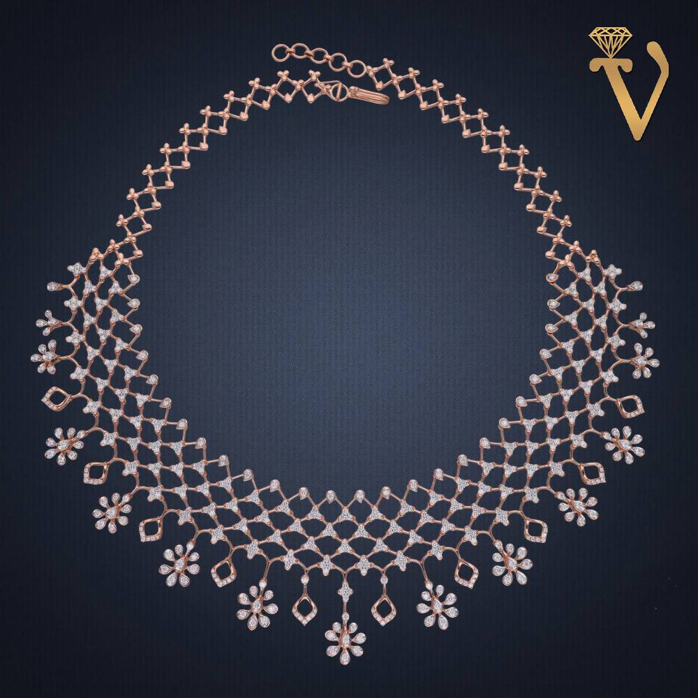 Diamond Necklace Set-NKJ08171 Sarafa Bazar