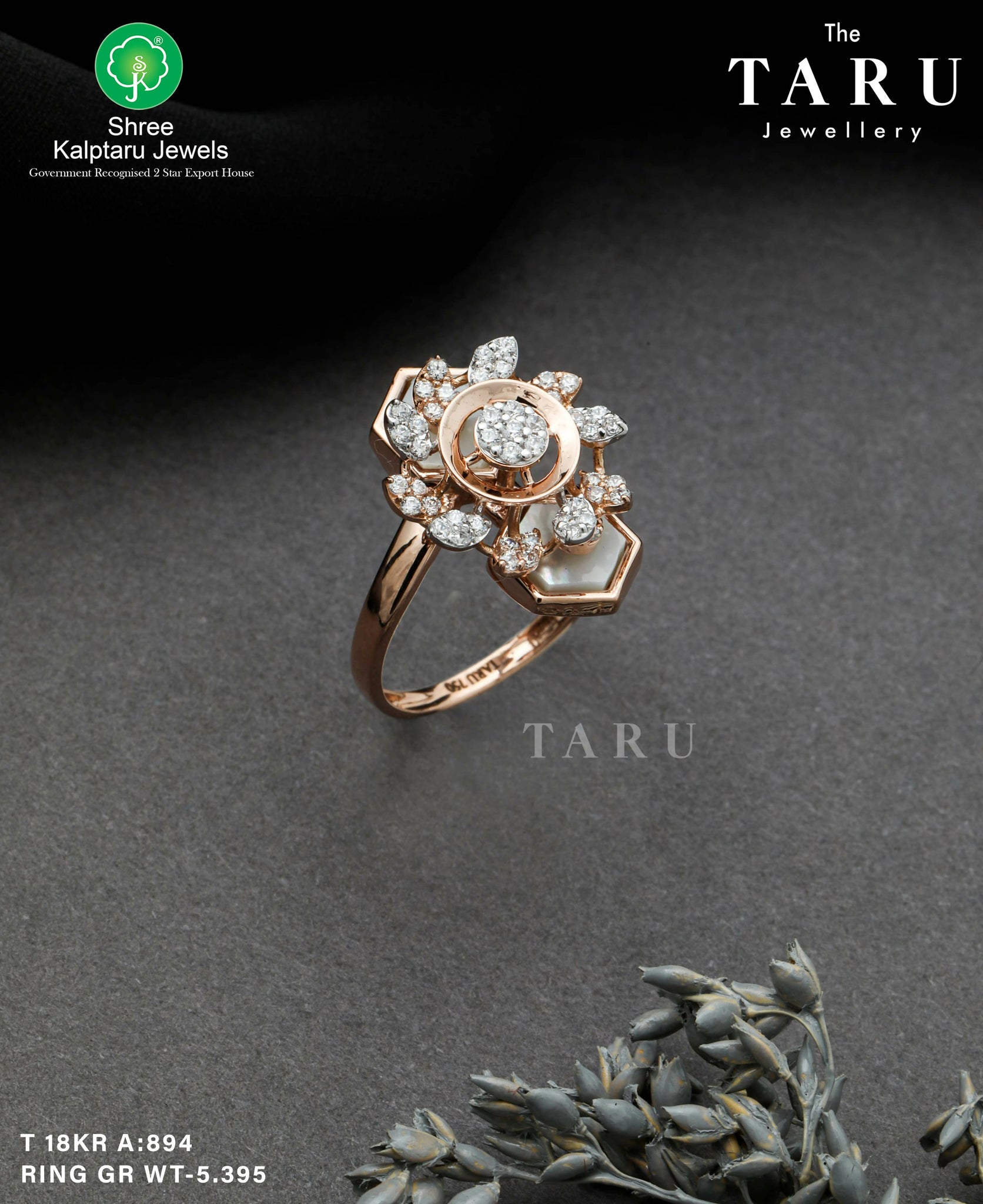 Rose Gold Ladies Ring Sarafa Bazar India