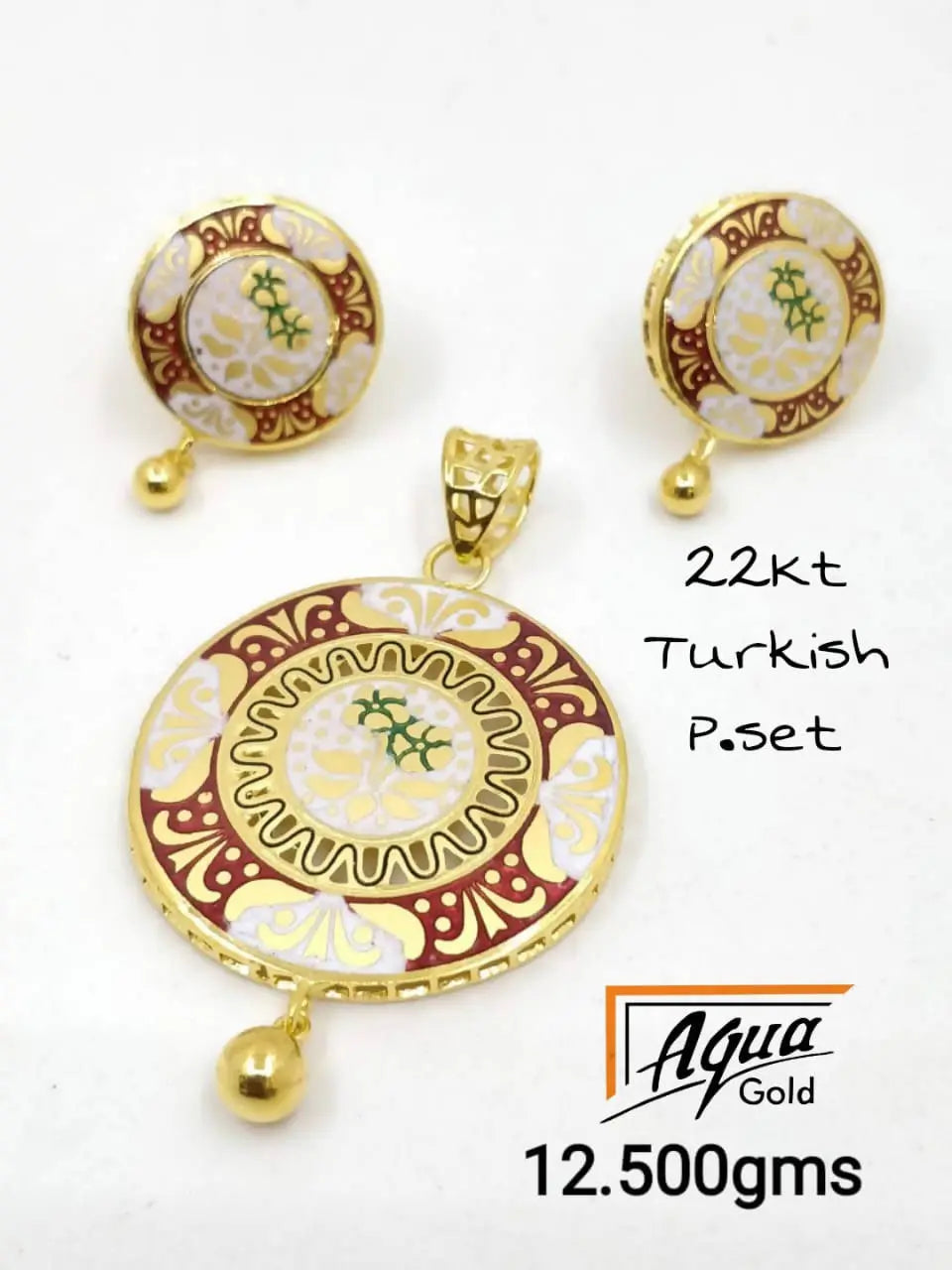 Turkish Enamel Pendant Set Sarafa Bazar India