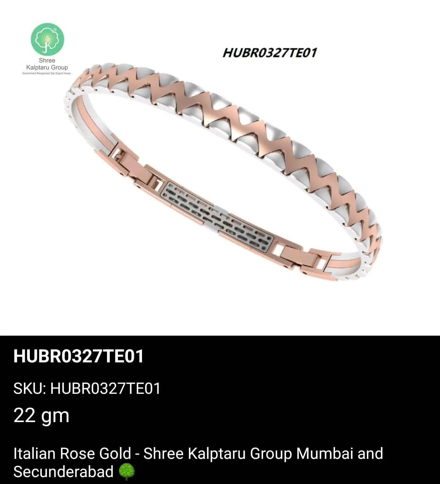 Italian Rose Gold Gents Bracelet Sarafa Bazar India