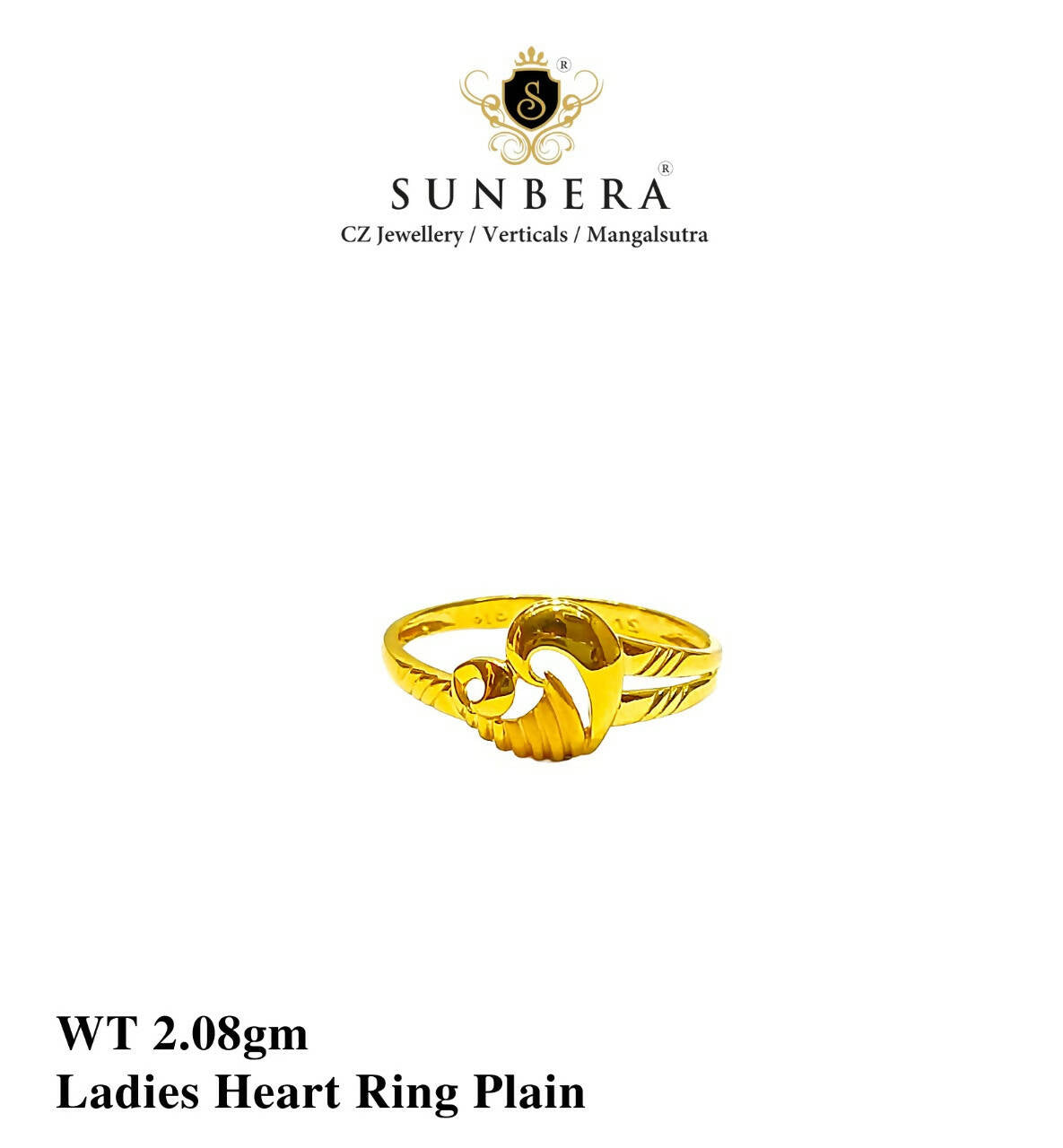 Ladies Heart Ring Plain Sarafa Bazar India