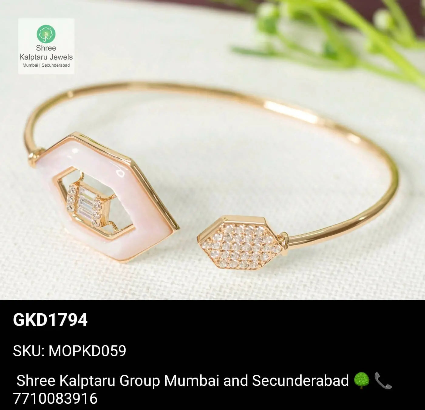 18kt Rose Gold Ladies Bracelet Sarafa Bazar India