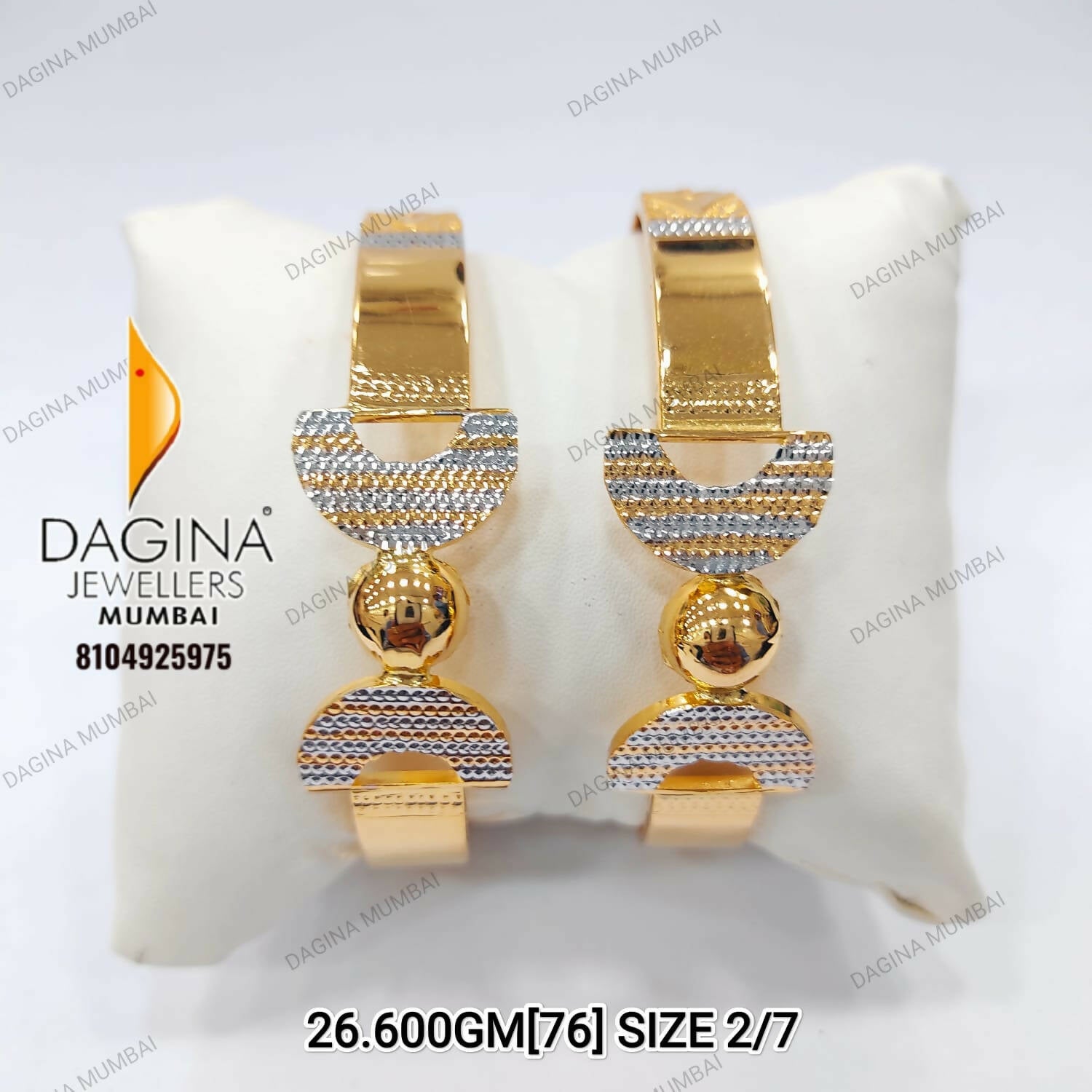 Rhodium Gold Bangles Sarafa Bazar India