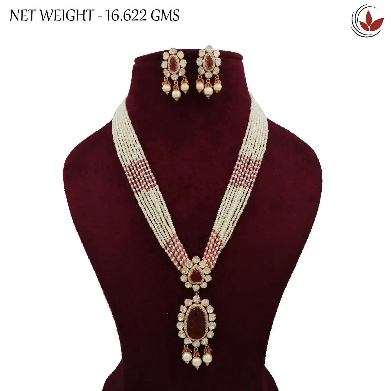 14kt Polki long Set Sarafa Bazar India