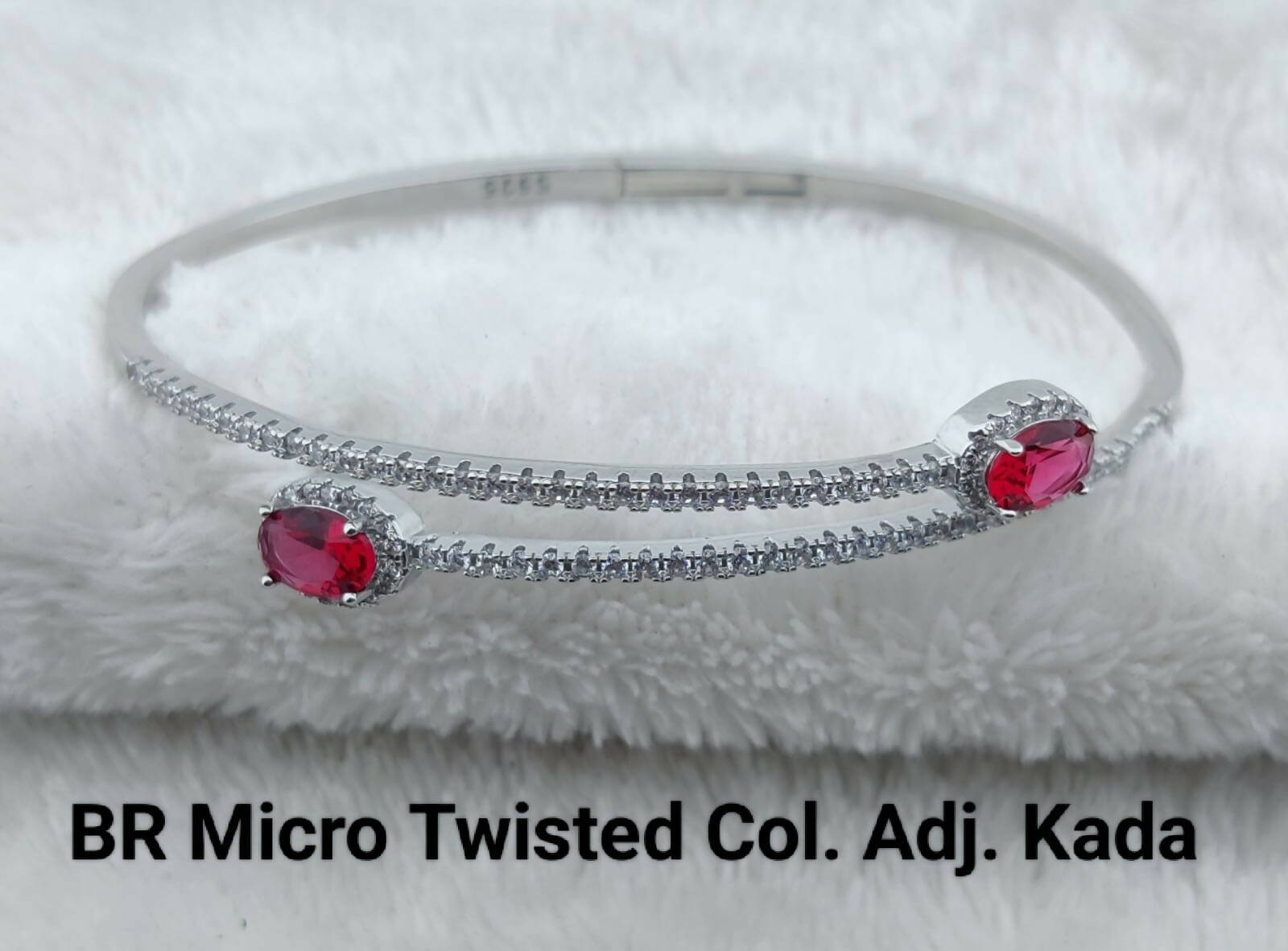 925 Silver Micro Twisted Ladies Bracelet Sarafa Bazar India