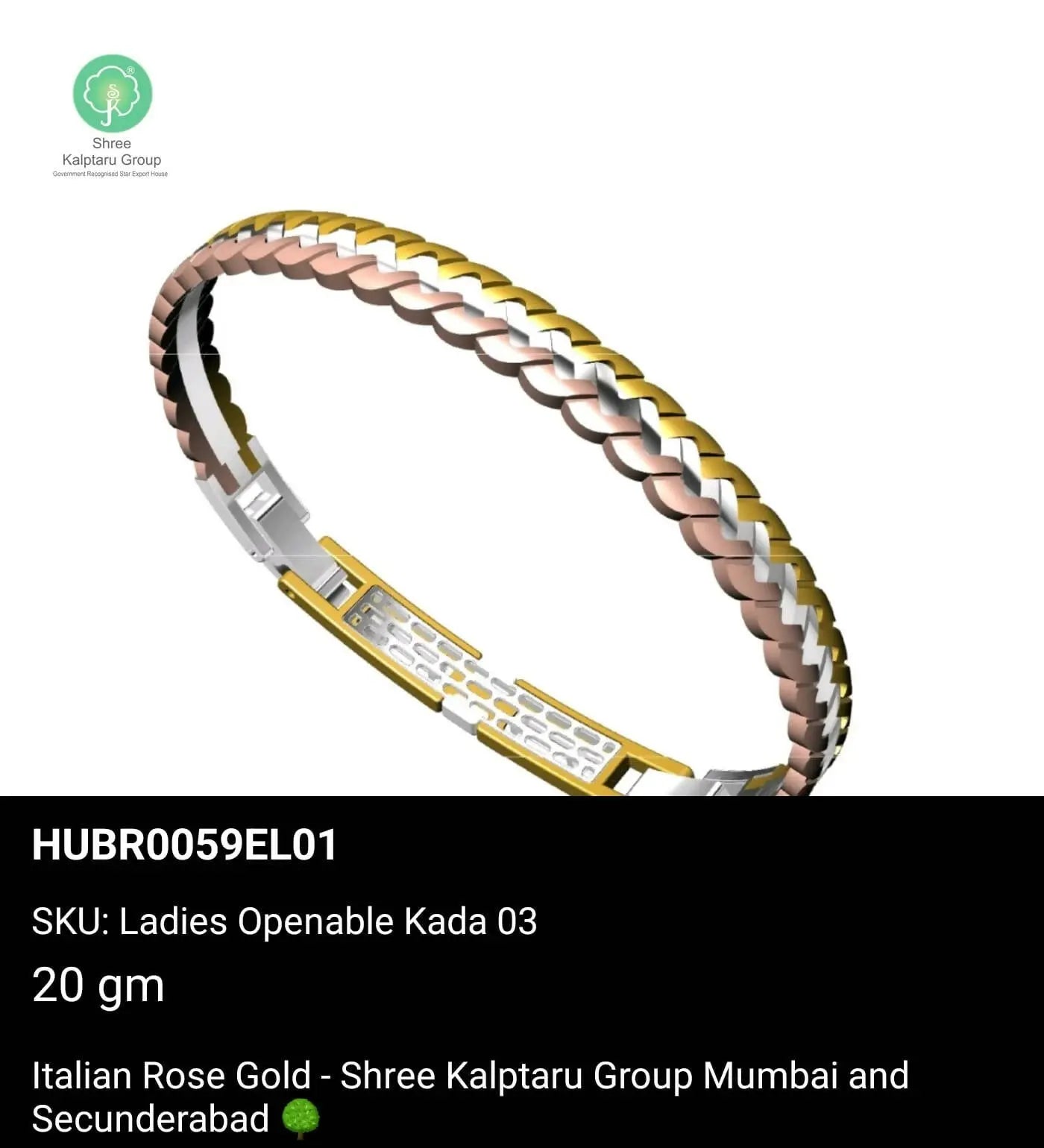 Italian Rose Gold Gents Bracelet Sarafa Bazar India