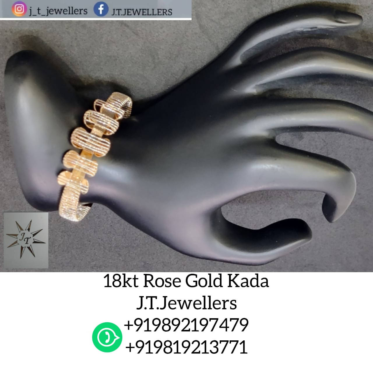 18kt Rose Gold Kada Sarafa Bazar India