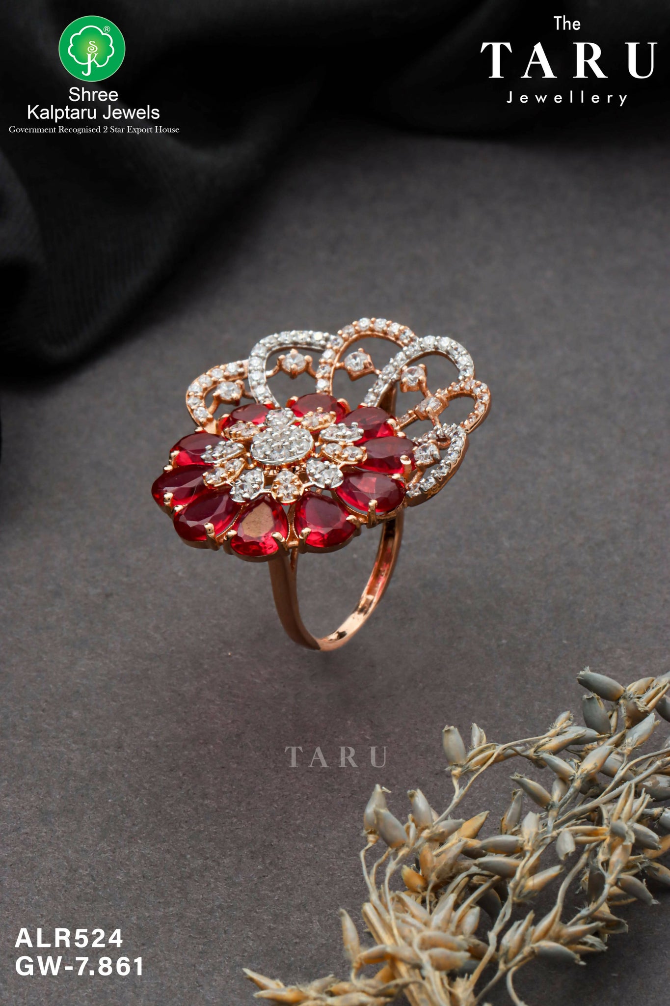 Rose Gold Ladies Ring Sarafa Bazar India