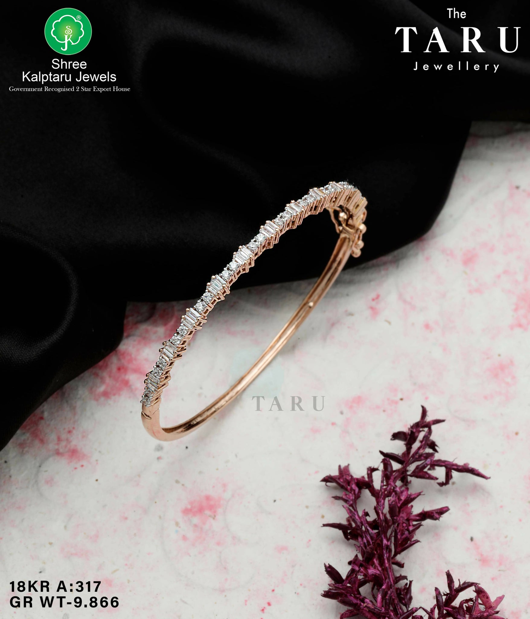 Rose Gold Ladies Bracelet Sarafa Bazar India