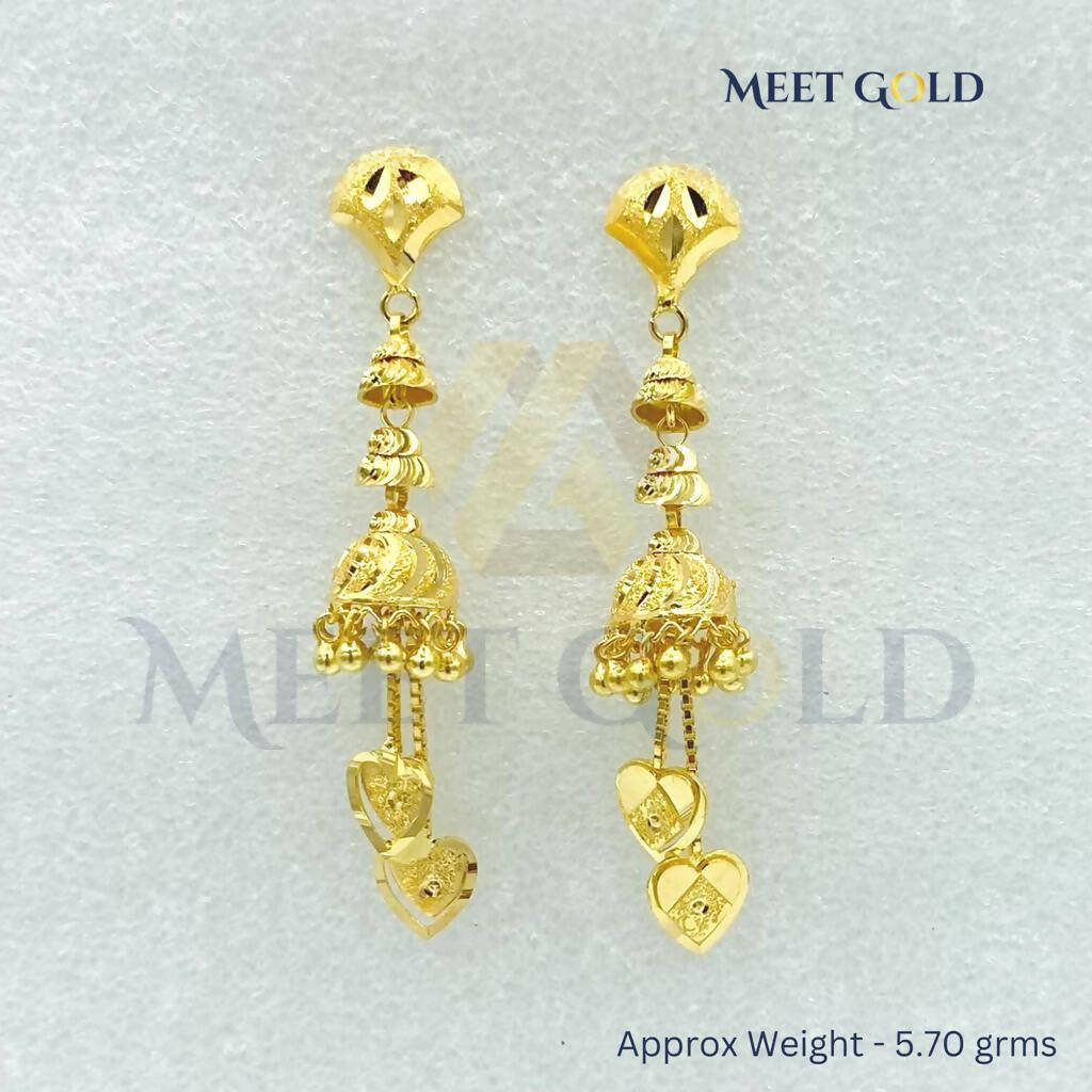 Buy New Fashion One Gram Gold 3 Line Pearl Earring Design for Girls