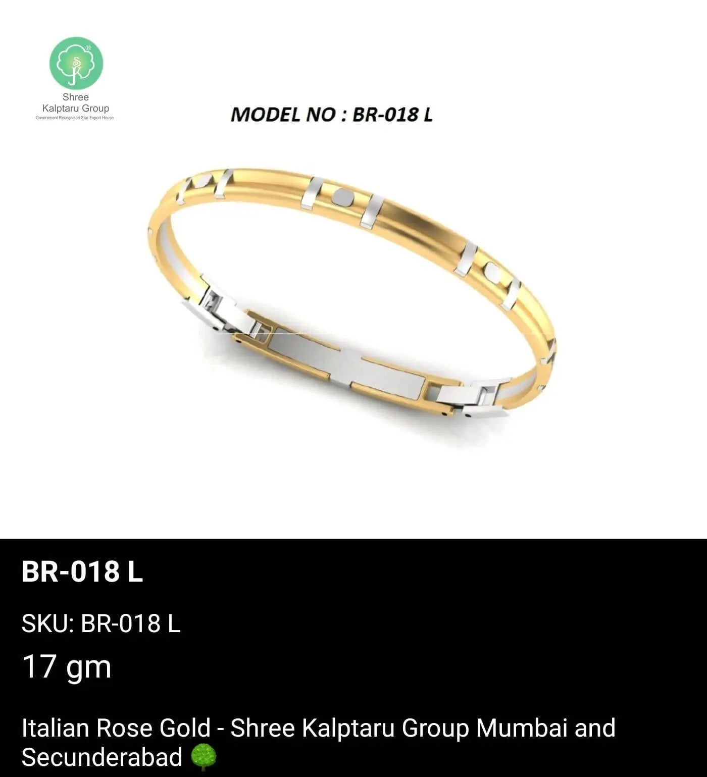 Italian Rose Gold Gents Bracelet Sarafa Bazar India