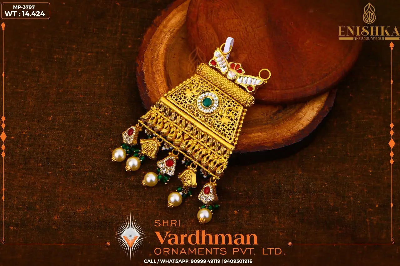 Kundan Antique Mangalsutra Pendant Sarafa Bazar India