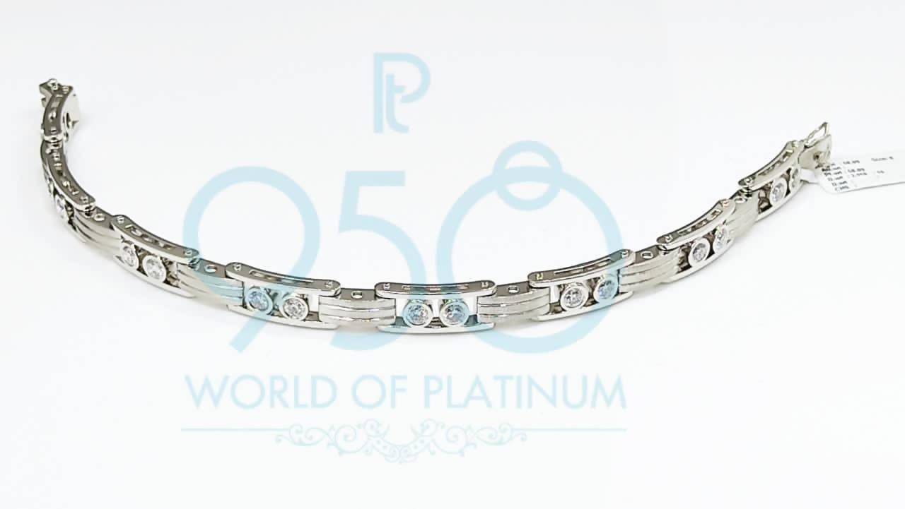 Diamond Platinum Gents Bracelet Sarafa Bazar