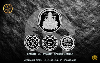 Lakshmi Ganesh Silver Coins 999 | Omkar Mint Sarafa Bazar