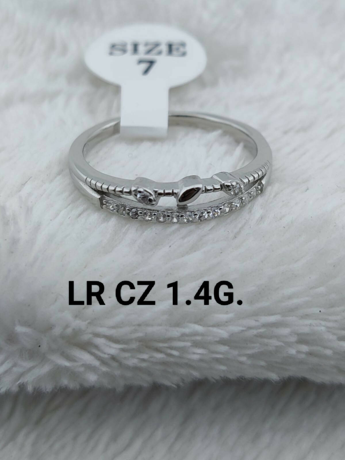 925 Silver CZ Ladies Ring Sarafa Bazar India