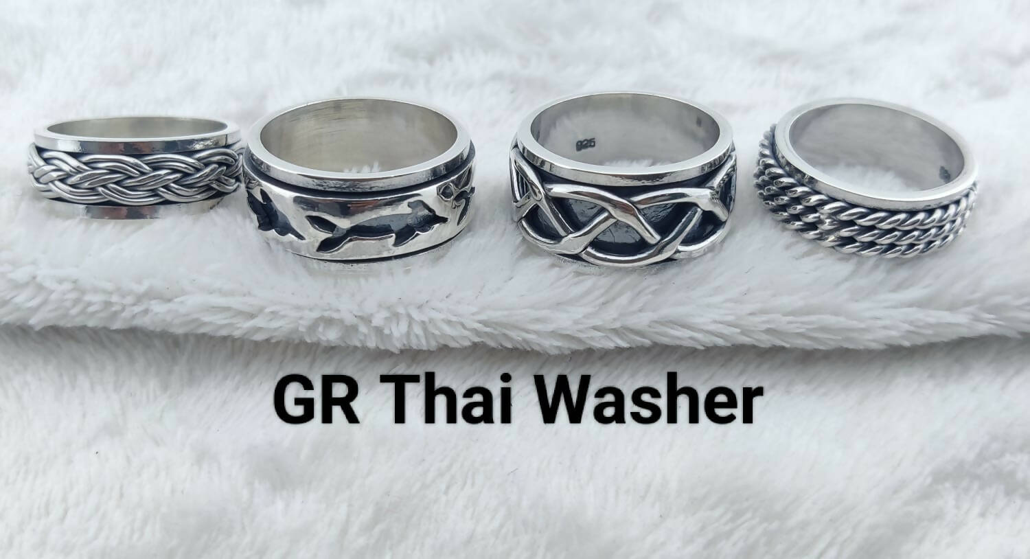 925 Silver Gents Ring Thai Washer Sarafa Bazar India