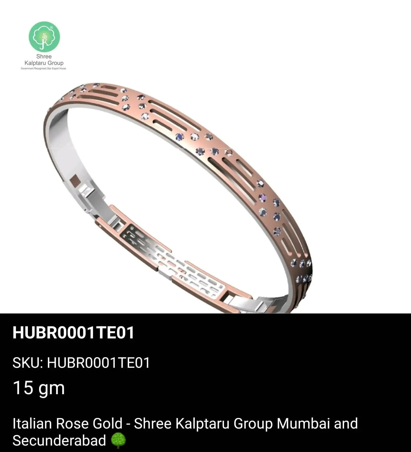 Italian Rose Gold Gents Bracelet Sarafa Bazar India