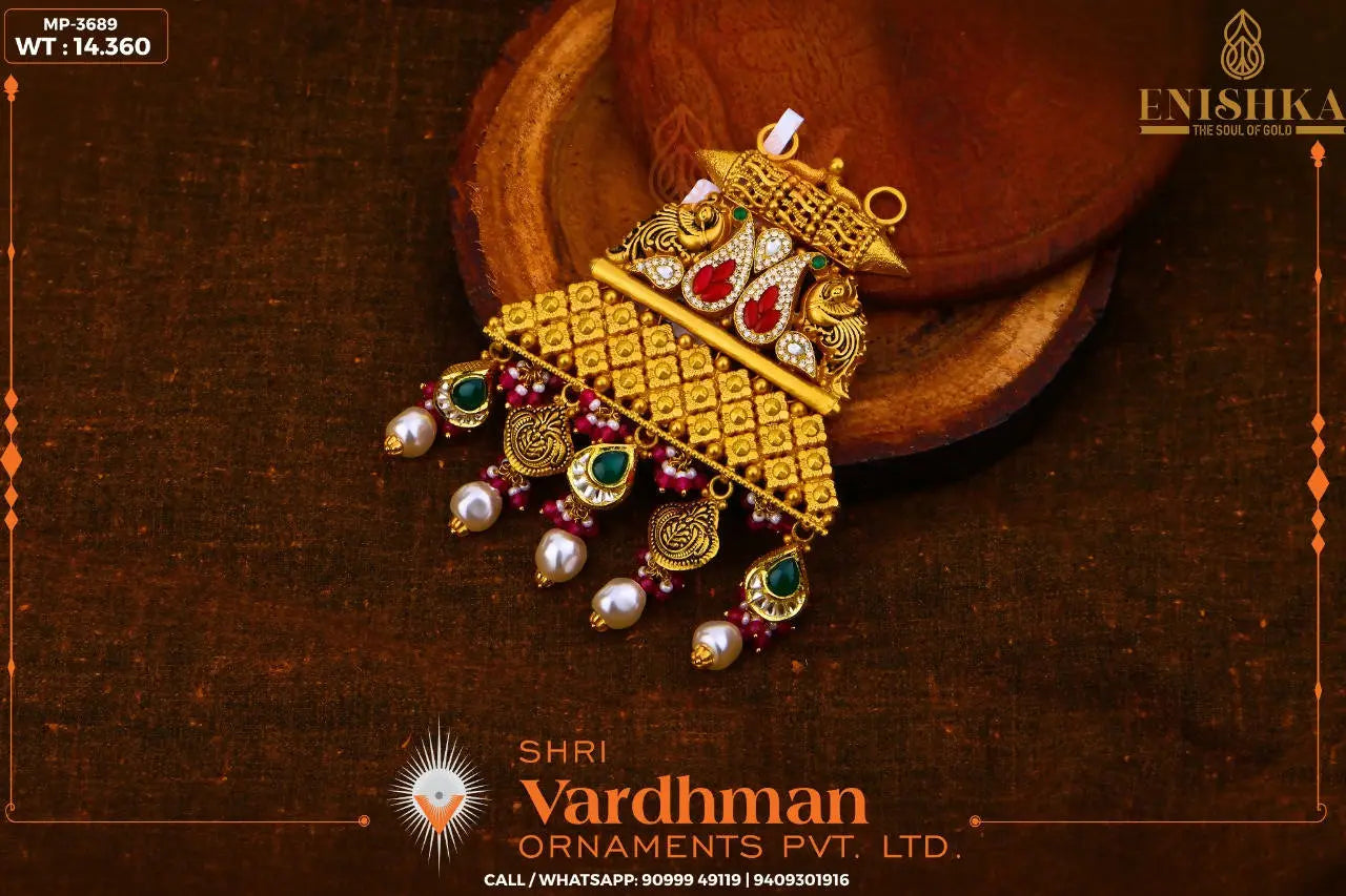 Kundan Antique Mangalsutra Pendant Sarafa Bazar India