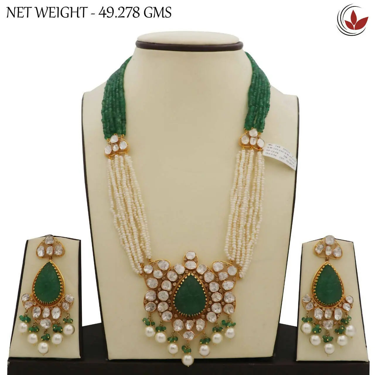 14kt Polki long Set Sarafa Bazar India