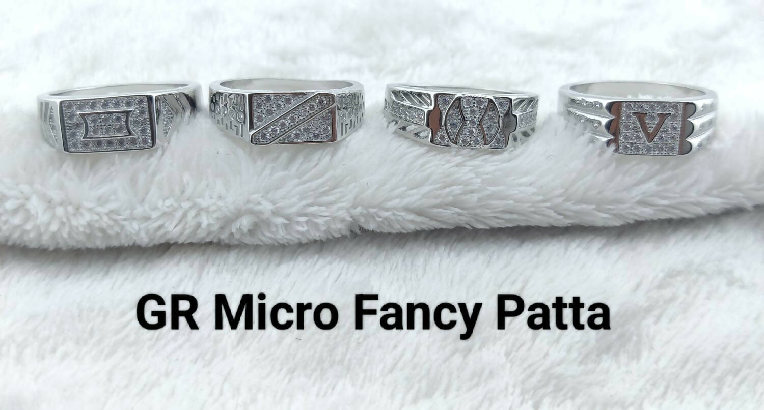 925 Silver Micro Fancy Patta Gents Rings Sarafa Bazar India
