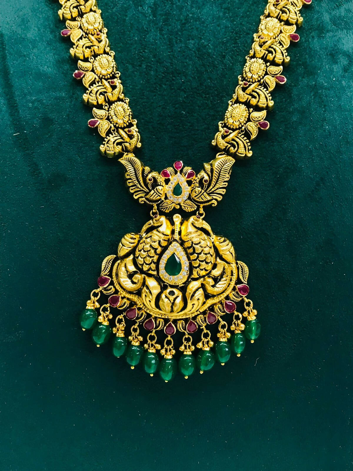 Temple Gold Long Set Sarafa Bazar India