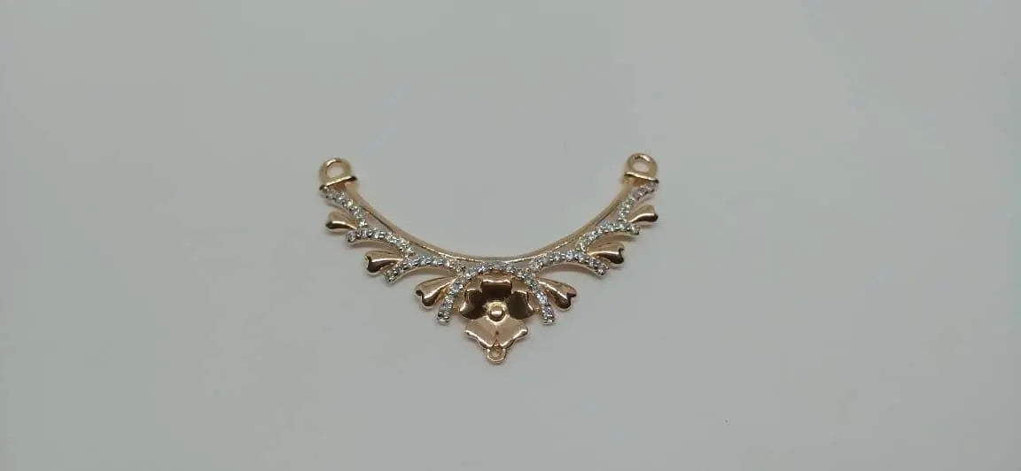 Rose Gold CZ Mangalsutra Pendant Sarafa Bazar