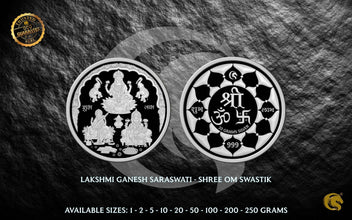 Lakshmi Ganesh Silver Coins 999 | Omkar Mint Sarafa Bazar