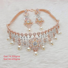 18KT CZ NECKLACE SET CHOKER COLLECTION Sarafa Bazar